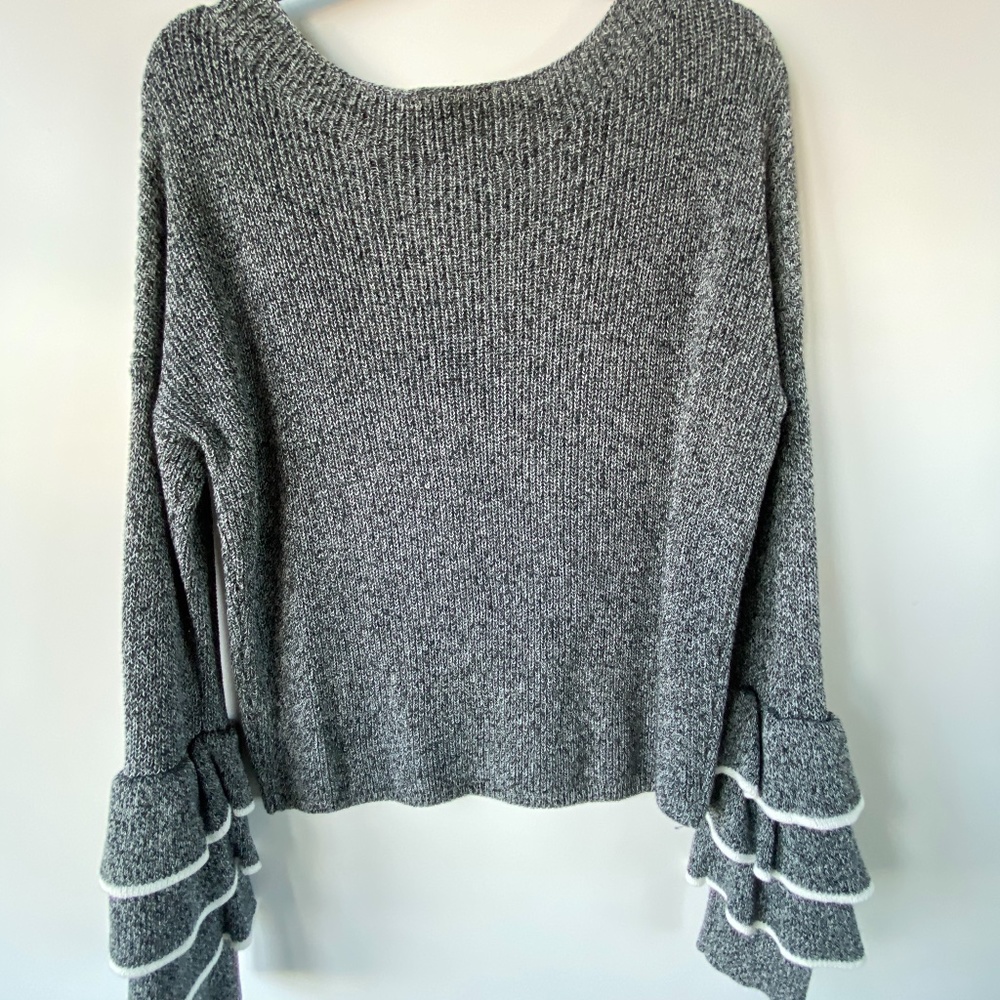 Ruffle Lantern Sleeve Sweater